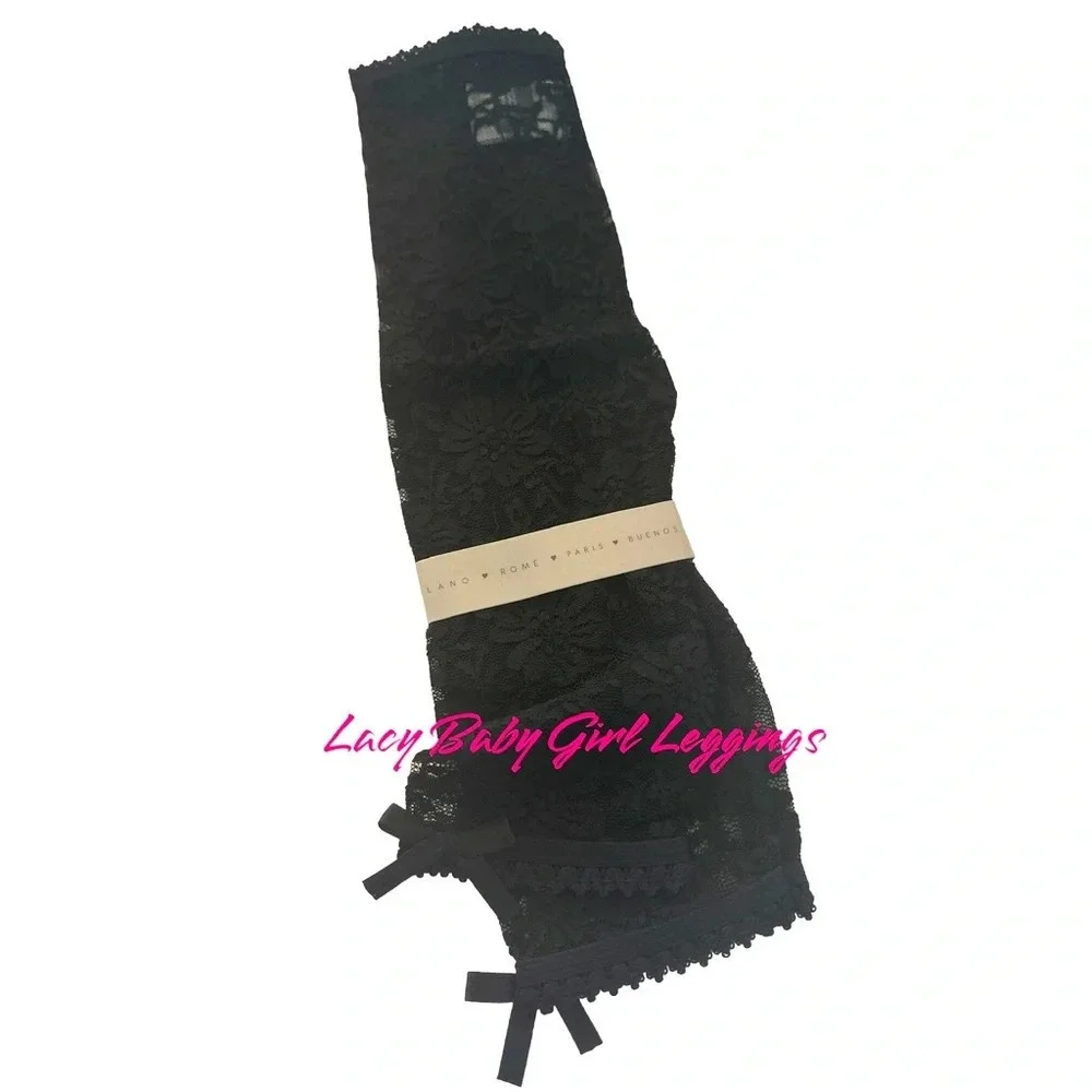 Lacy Baby Kids Black Leggings Size 6-12 Months BNWT